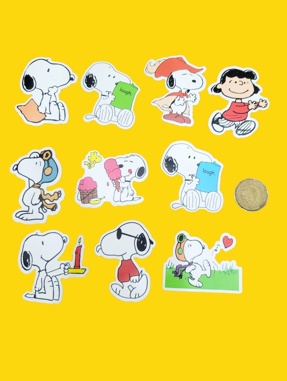 3/$20 Snoopy 10pcs Brand New Waterproof Stickers Laugh